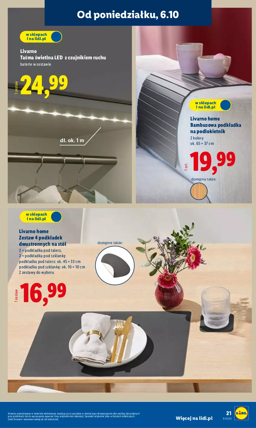 Gazetka promocyjna Lidl - GAZETKA - ważna 06.10 do 11.10.2025 - strona 21 - produkty: Ivar, Podkład, Podkładka, Stół, Talerz