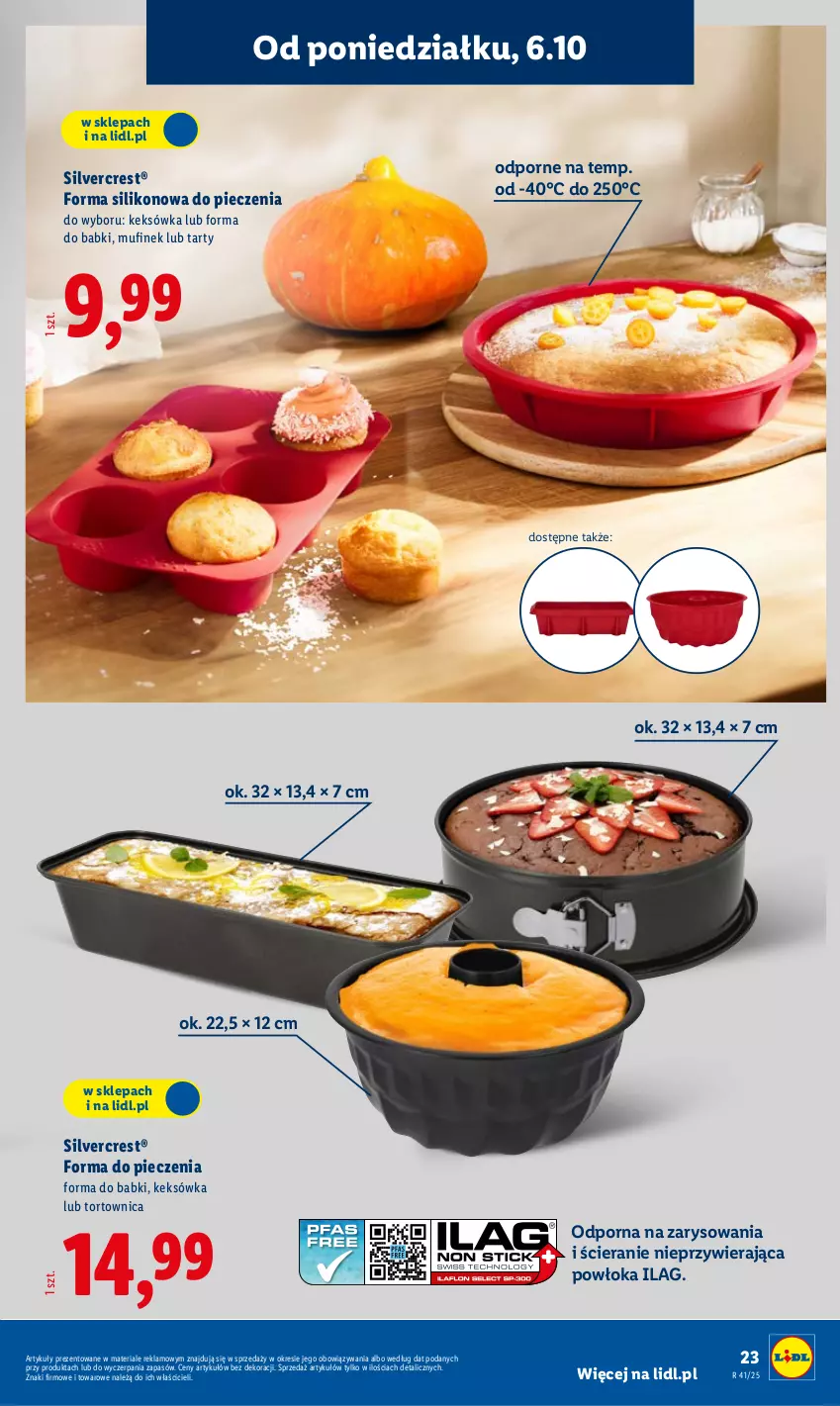 Gazetka promocyjna Lidl - GAZETKA - ważna 06.10 do 11.10.2025 - strona 23 - produkty: Forma do pieczenia, Keksówka, Piec, Por, Silvercrest, Tortownica
