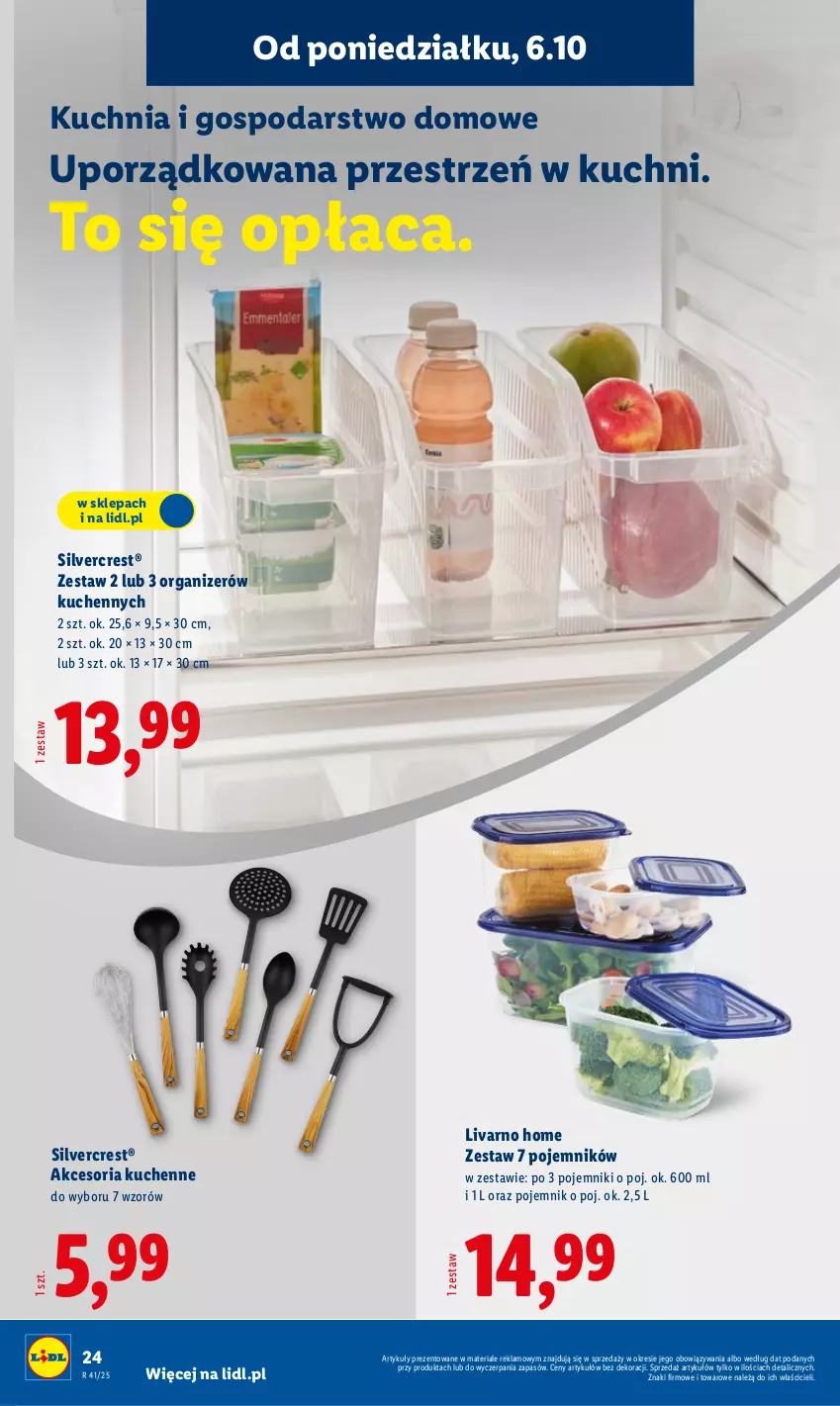 Gazetka promocyjna Lidl - GAZETKA - ważna 06.10 do 11.10.2025 - strona 24 - produkty: Ivar, Kuchnia, Organizer, Pojemnik, Por, Silvercrest
