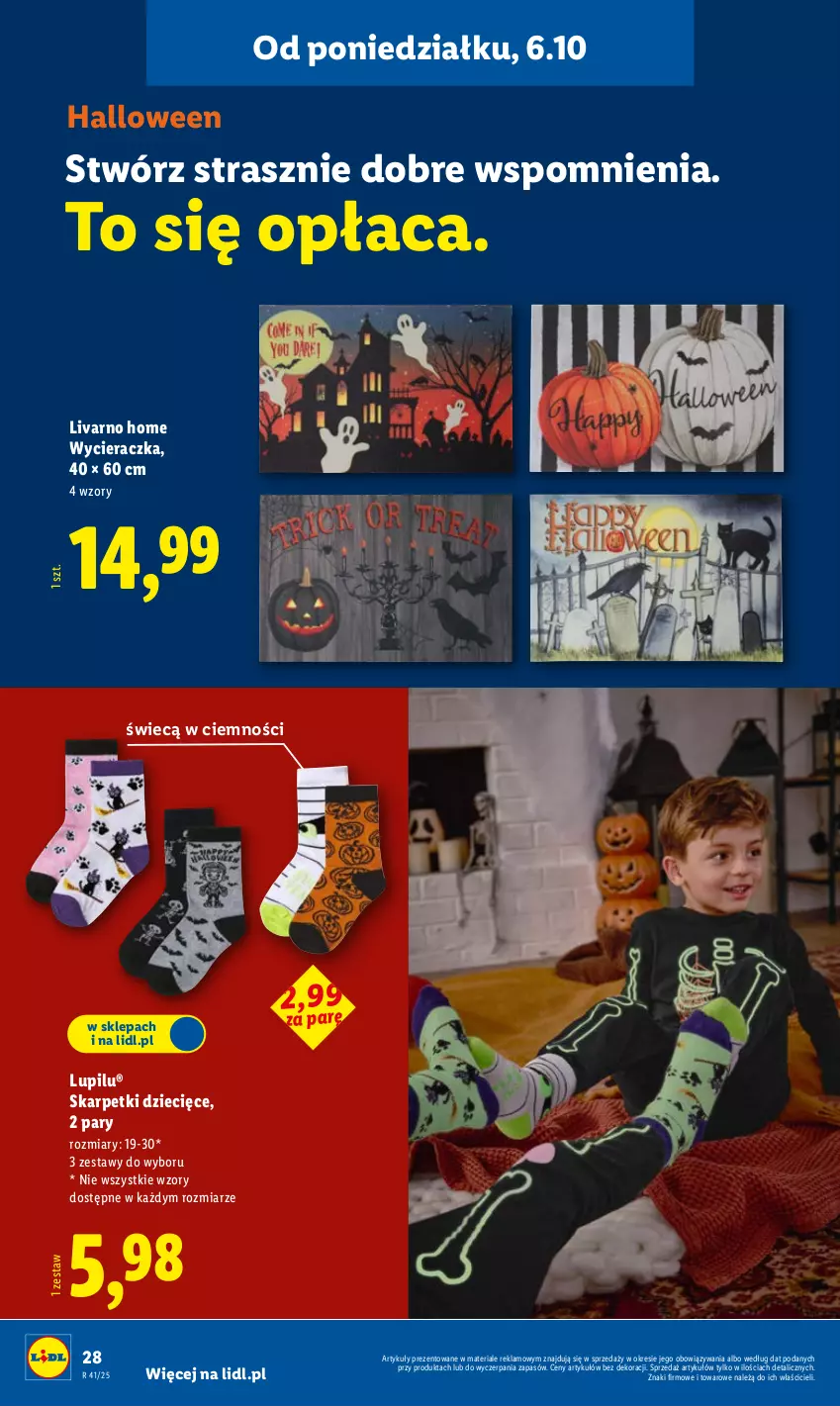 Gazetka promocyjna Lidl - GAZETKA - ważna 06.10 do 11.10.2025 - strona 28 - produkty: Dzieci, Ivar, Karp, Skarpetki, Wycieraczka