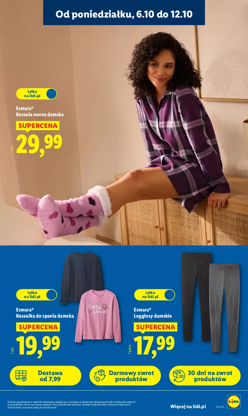 Gazetka promocyjna Lidl - GAZETKA - ważna 06.10 do 11.10.2025 - strona 33 - produkty: Gin, Kosz, Koszula, Koszula nocna, Koszulka, Legginsy