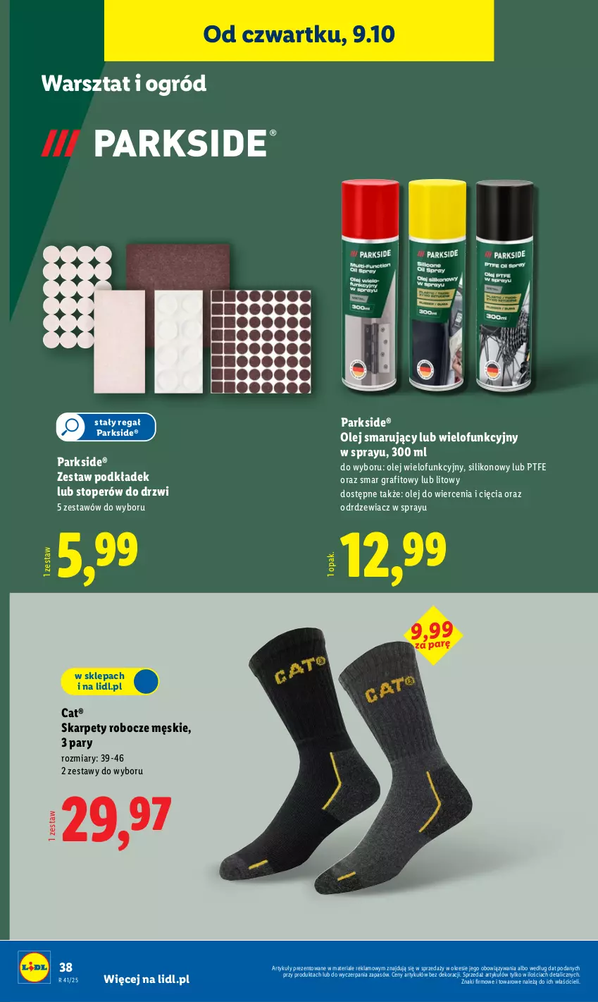 Gazetka promocyjna Lidl - GAZETKA - ważna 06.10 do 11.10.2025 - strona 42 - produkty: Drzwi, Gra, Karp, Ogród, Olej, Parkside, Podkład, Regał, Top