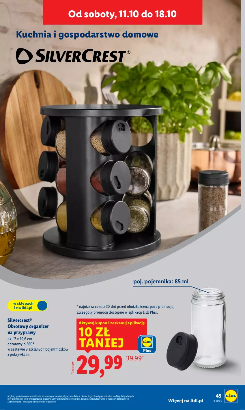 Gazetka promocyjna Lidl - GAZETKA - ważna 06.10 do 11.10.2025 - strona 49 - produkty: Kuchnia, Organizer, Pojemnik, Przyprawy, Silvercrest