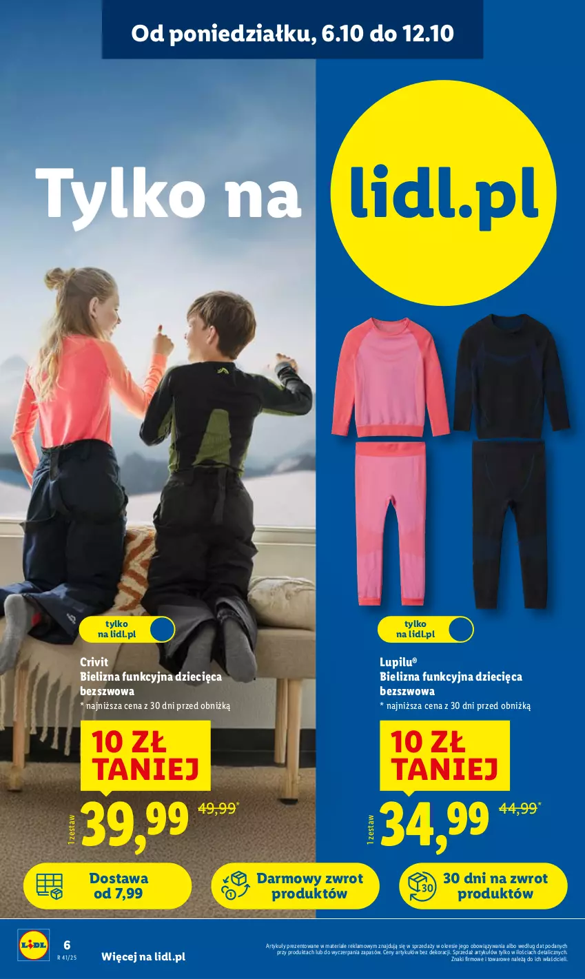 Gazetka promocyjna Lidl - GAZETKA - ważna 06.10 do 11.10.2025 - strona 6 - produkty: Bielizna, Dzieci