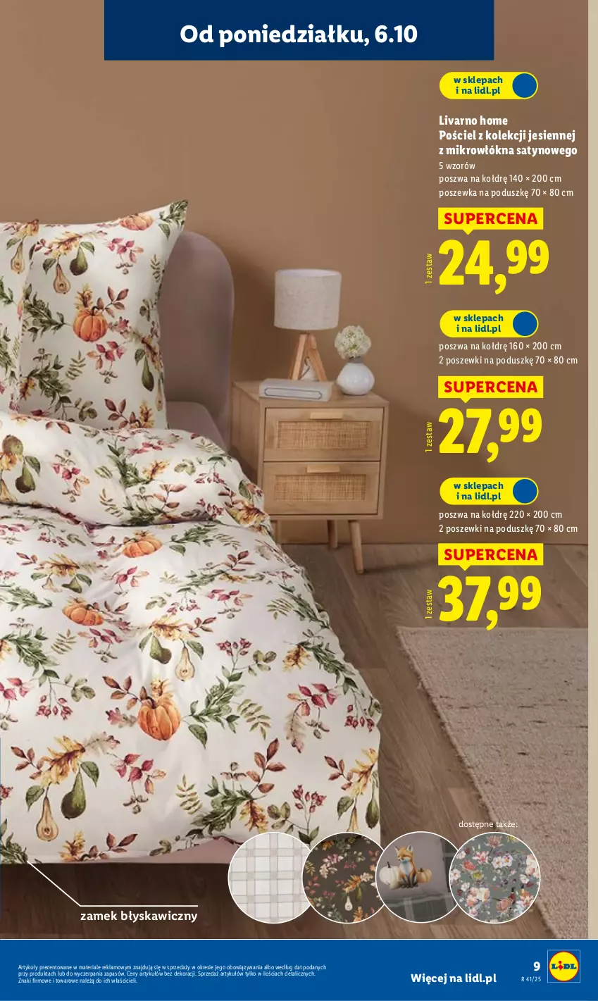 Gazetka promocyjna Lidl - GAZETKA - ważna 06.10 do 11.10.2025 - strona 9 - produkty: Ivar, Pościel, Poszewka