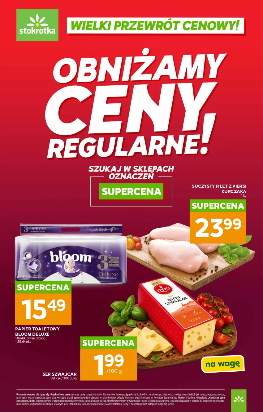 Gazetka promocyjna Stokrotka - Wielki przewrót cenowy! - ważna 14.05 do 30.09.2026 - strona 1 - produkty: Filet z piersi kurczaka, Kurczak, Papier, Papier toaletowy, Ser