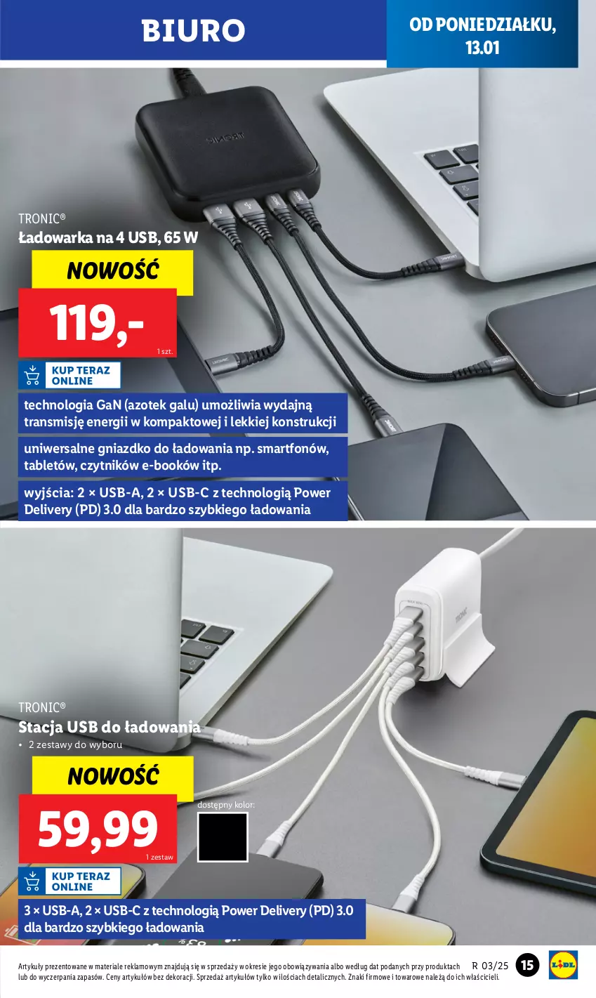 Gazetka promocyjna Lidl - GAZETKA - ważna 13.01 do 18.01.2025 - strona 15 - produkty: Biuro, Smartfon, Tablet, Tran, Warka