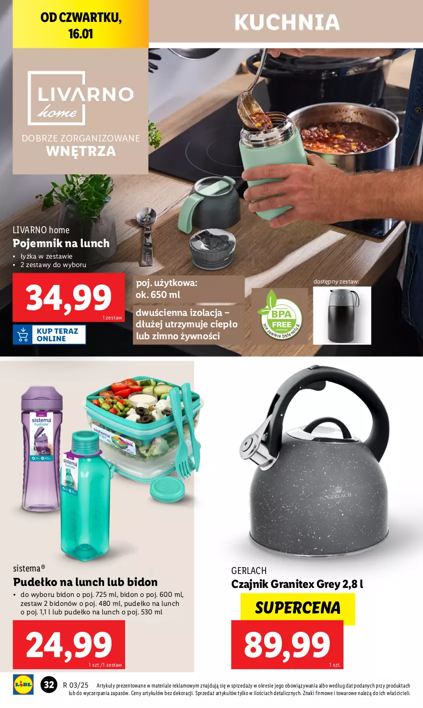 Gazetka promocyjna Lidl - GAZETKA - ważna 13.01 do 18.01.2025 - strona 32 - produkty: Czajnik, Gra, Ivar, Kuchnia, Pojemnik, Pojemnik na lunch, Pudełko