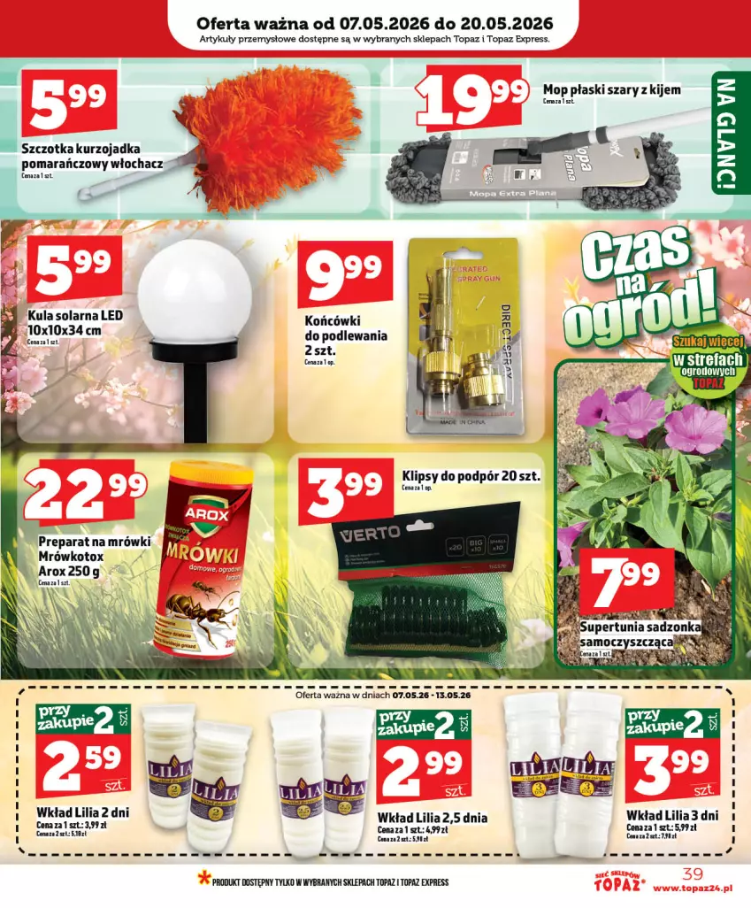 Gazetka promocyjna Topaz - Gazetka - ważna 07.05 do 13.05.2026 - strona 39 - produkty: Kije, Mop, Szczotka, Top