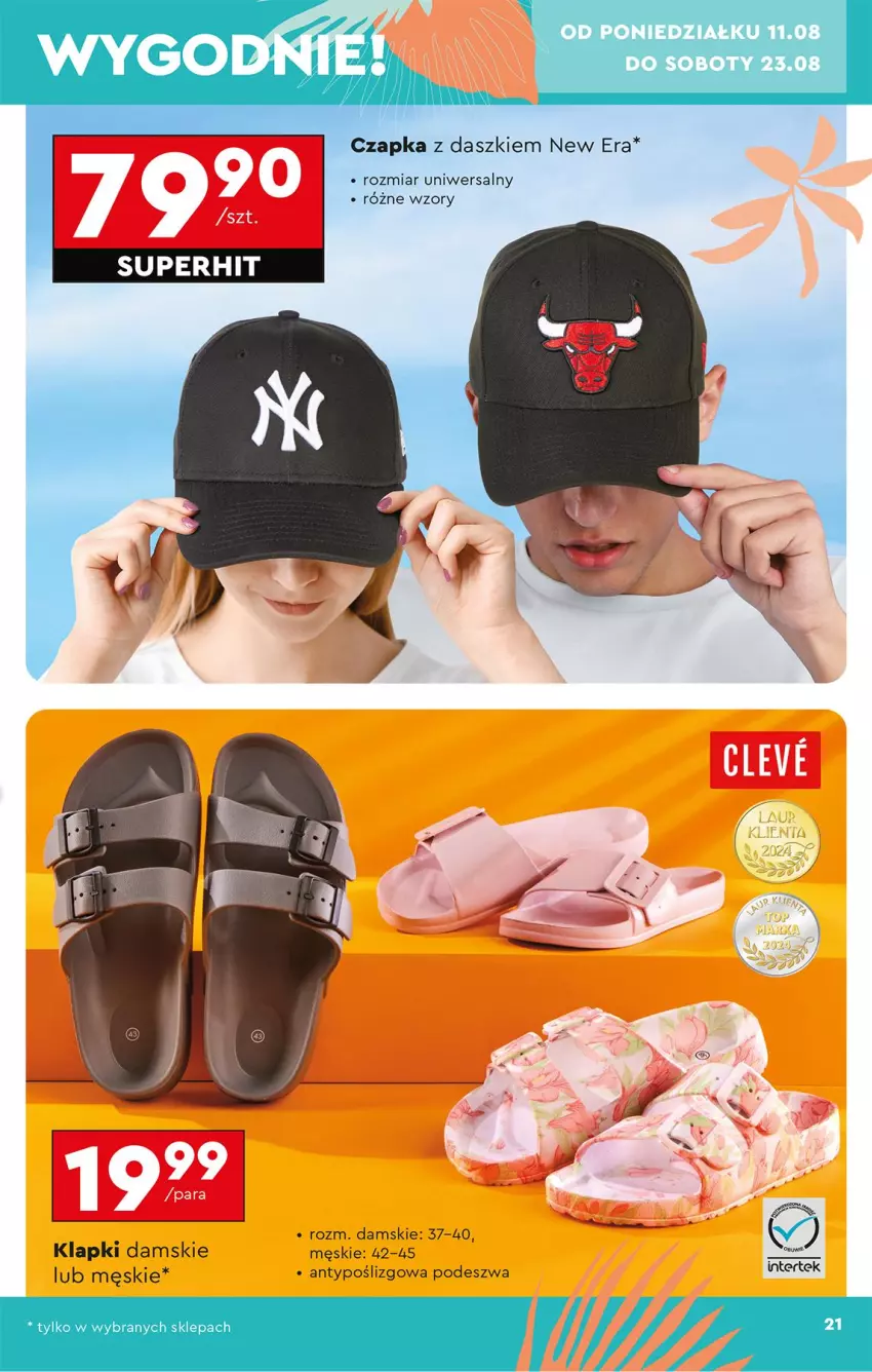 Gazetka promocyjna Biedronka - Okazje Tygodnia - ważna 11.08 do 23.08.2025 - strona 27 - produkty: Czapka, Klapki
