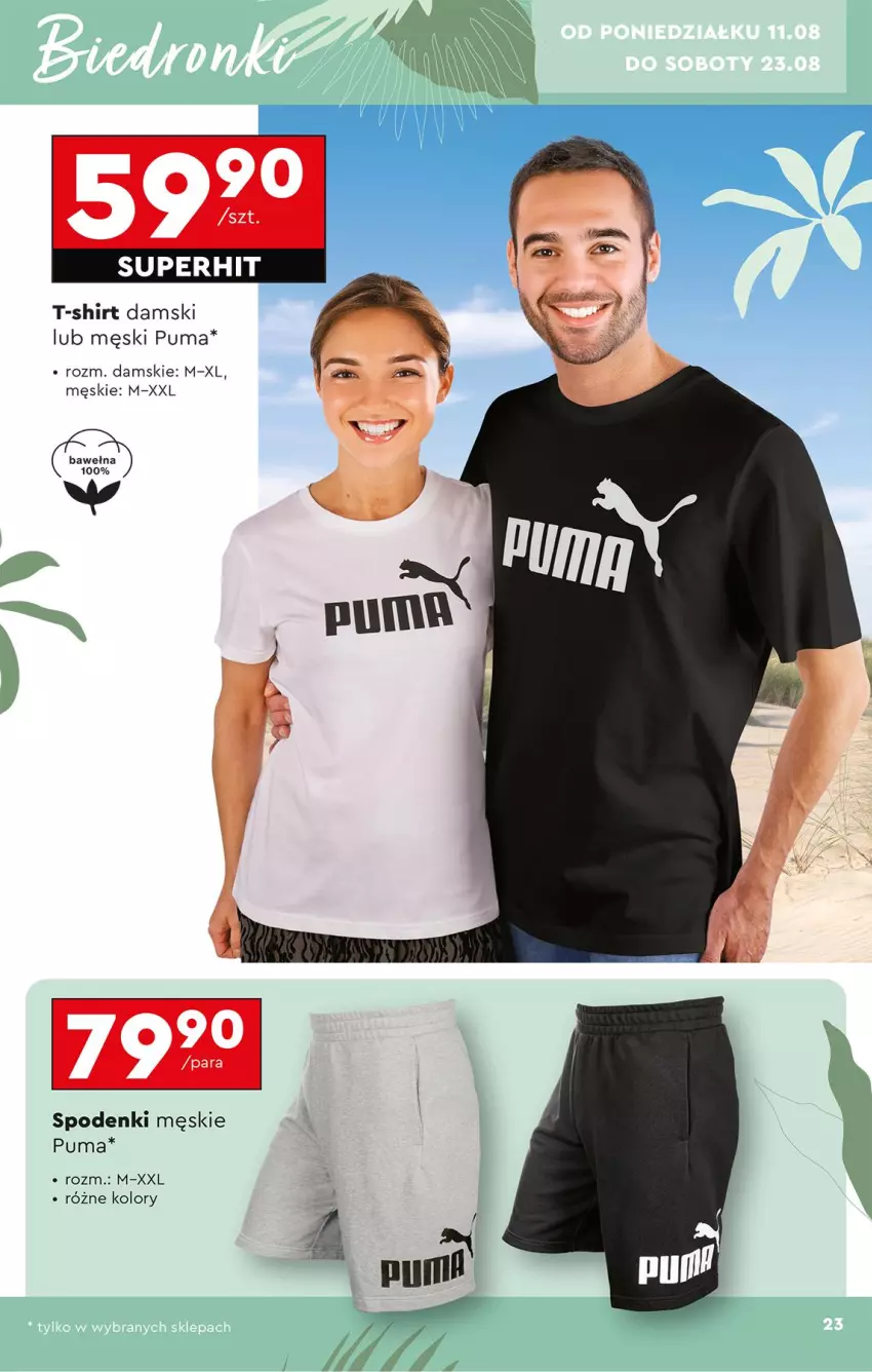 Gazetka promocyjna Biedronka - Okazje Tygodnia - ważna 11.08 do 23.08.2025 - strona 29 - produkty: Puma, T-shirt, Wełna
