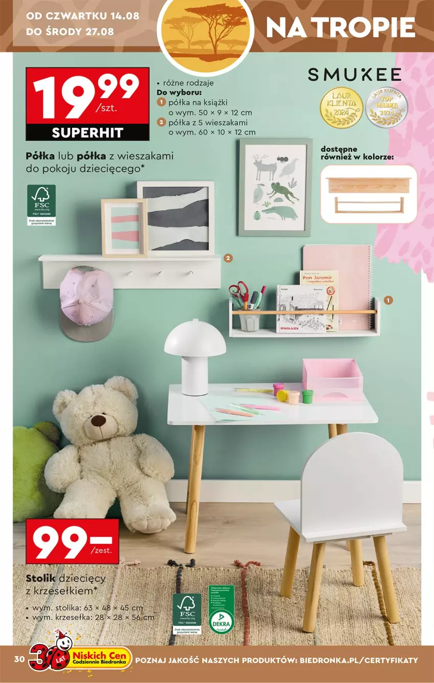 Gazetka promocyjna Biedronka - Okazje Tygodnia - ważna 11.08 do 23.08.2025 - strona 36 - produkty: Dzieci, Półka, Stolik, Wieszak