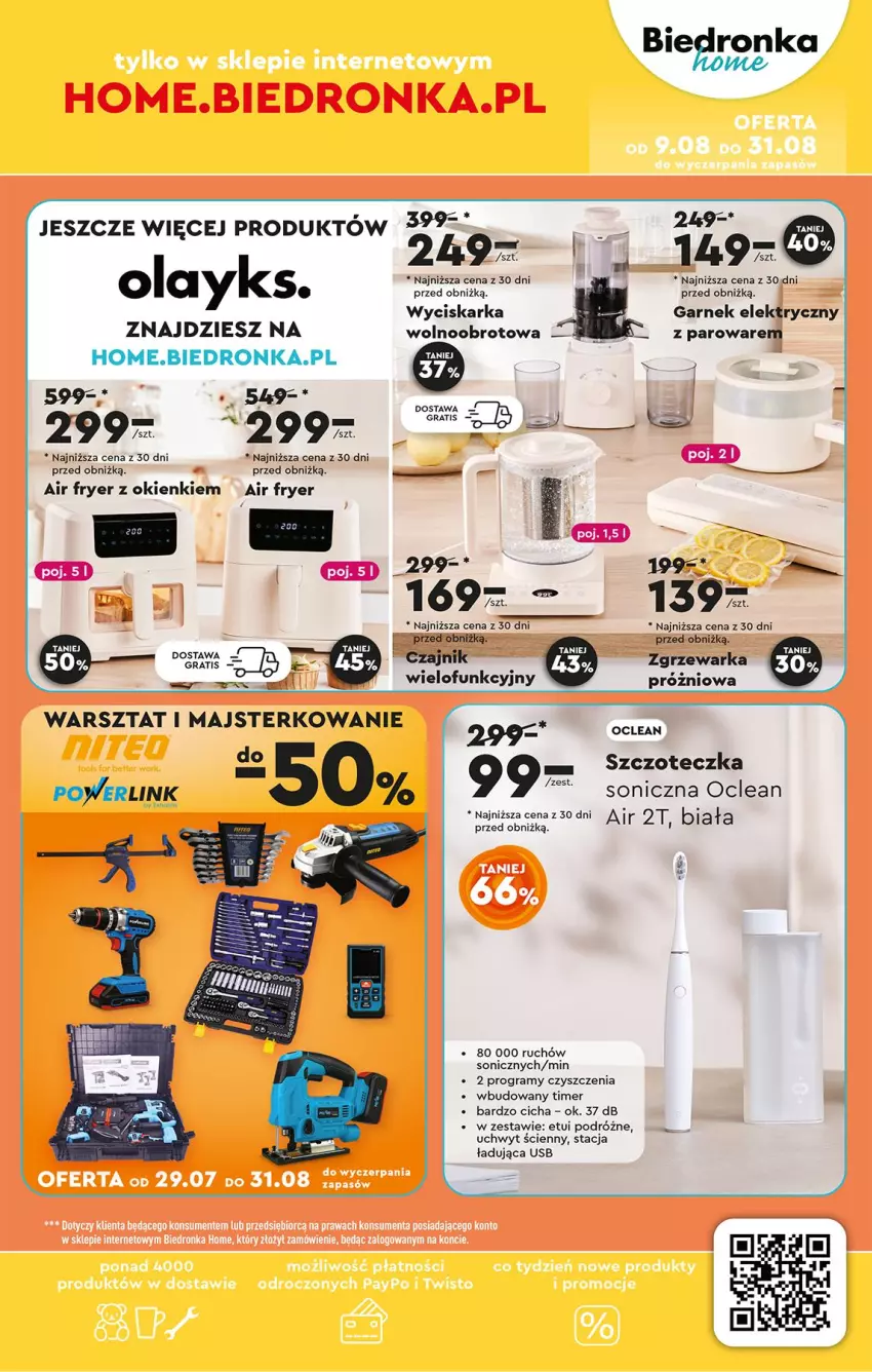 Gazetka promocyjna Biedronka - Okazje Tygodnia - ważna 11.08 do 23.08.2025 - strona 47 - produkty: Garnek, Gra, Szczoteczka, Warka, Wyciskarka, Wyciskarka wolnoobrotowa
