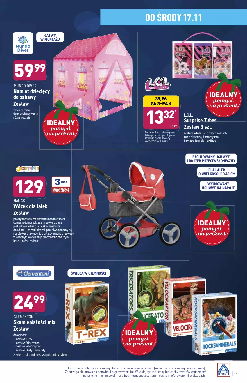 Gazetka promocyjna Aldi - Katalog Moda i Dom - ważna 15.11 do 20.11.2021 - strona 7 - produkty: Dzieci, Kosz, L.O.L., Makijaż, Młot, Młotek, Namiot, Napoje, Pieluchy, Por, Sport, Top, Tran, Wózek