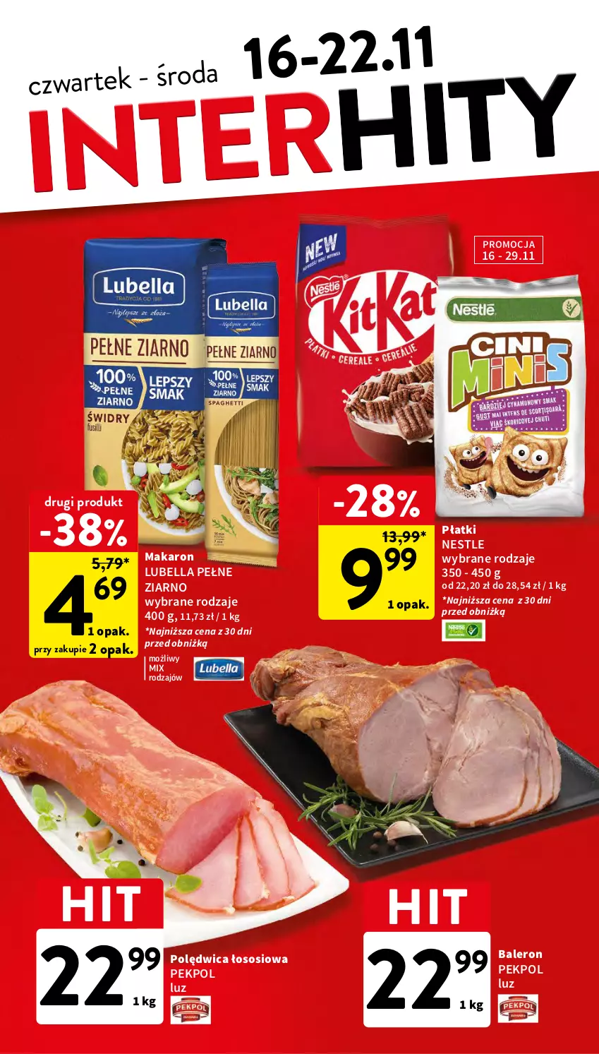 Gazetka promocyjna Intermarche - Gazetka Intermarche - ważna 16.11 do 22.11.2023 - strona 16 - produkty: Bell, Bella, Lubella, Makaron, Pekpol, Polędwica, Sos