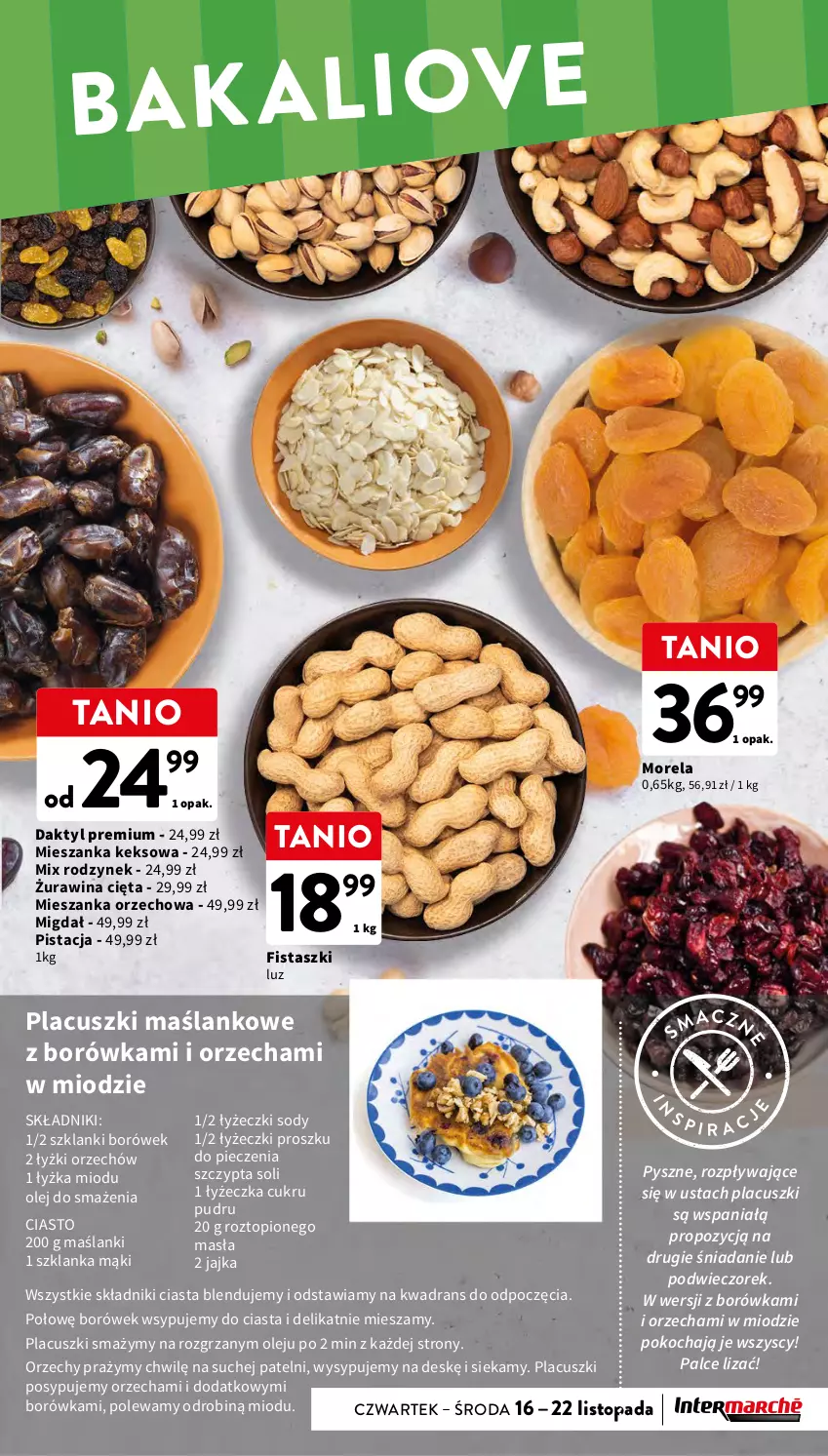 Gazetka promocyjna Intermarche - Gazetka Intermarche - ważna 16.11 do 22.11.2023 - strona 19 - produkty: Borówka, Koc, Lanki, Mieszanka orzechowa, Morela, Olej, Piec, Szklanka, Top