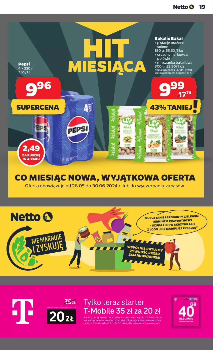 Gazetka promocyjna Netto - Od Czwartku - ważna 27.06 do 03.07.2024 - strona 19 - produkty: Mieszanka bakaliowa, Pepsi, Pistacje