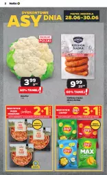 Gazetka promocyjna Netto - Od Czwartku - Gazetka - ważna od 03.07 do 03.07.2024 - strona 2 - produkty: Kalafior, Gra, Chipsy, Kiełbasa, Kiełbasa śląska