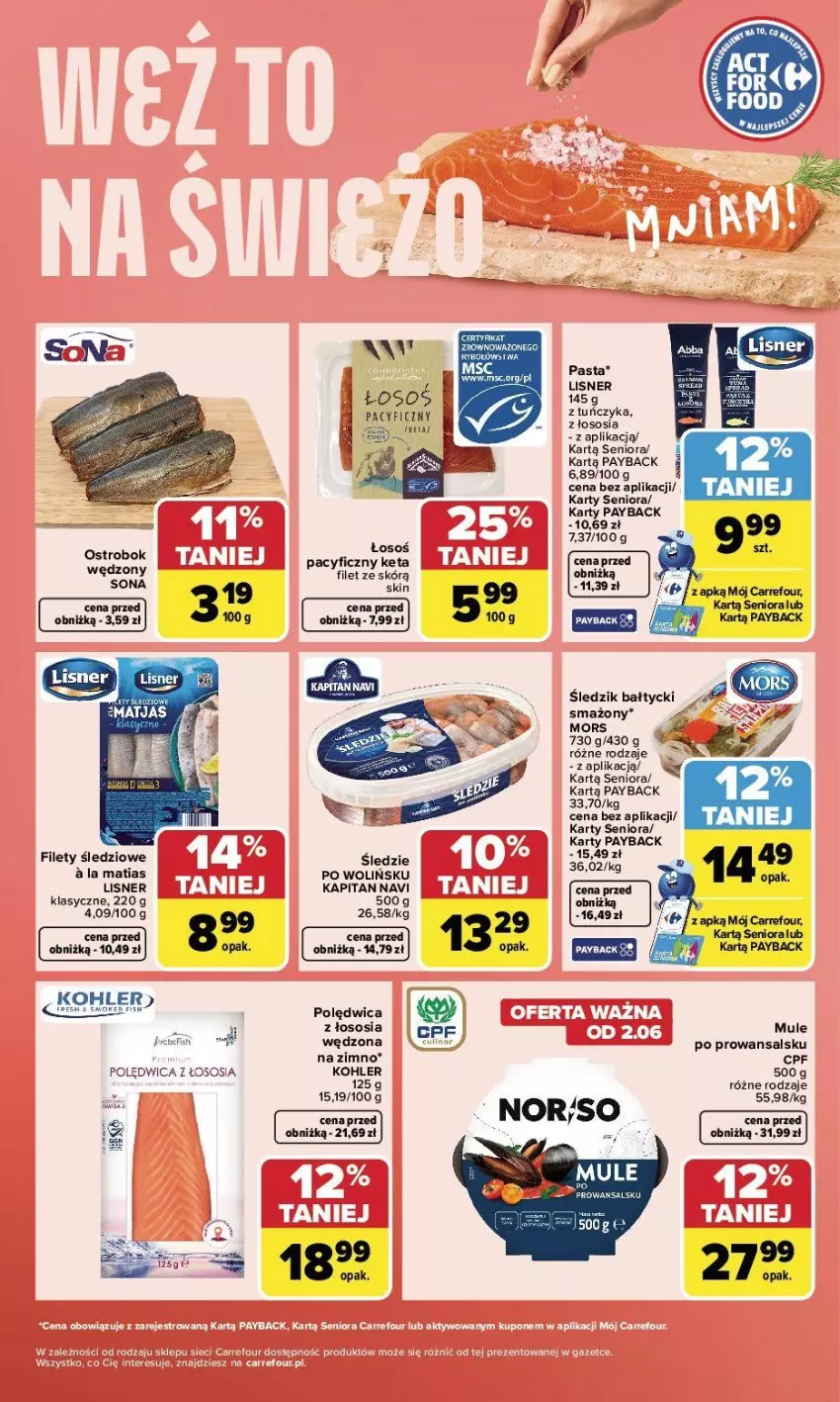 Gazetka promocyjna Carrefour - Gazetka Weź to na świeżo - ważna 01.06 do 06.06.2026 - strona 5 - produkty: Fa, Lisner, Polędwica, Sos, Tuńczyk