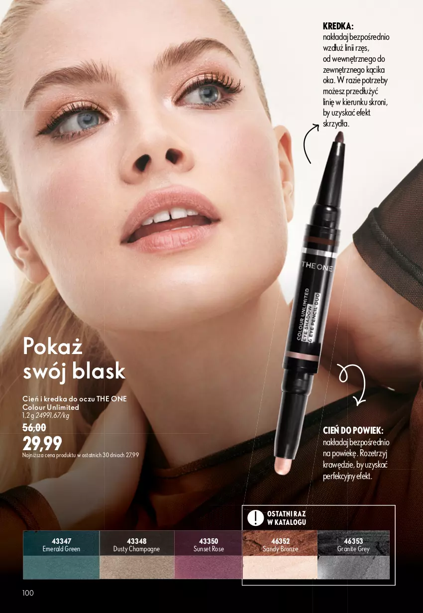 Gazetka promocyjna Oriflame - eKatalog 13 - ważna 09.09 do 29.09.2026 - strona 100 - produkty: Cień, Gra, Kredka, The ONE