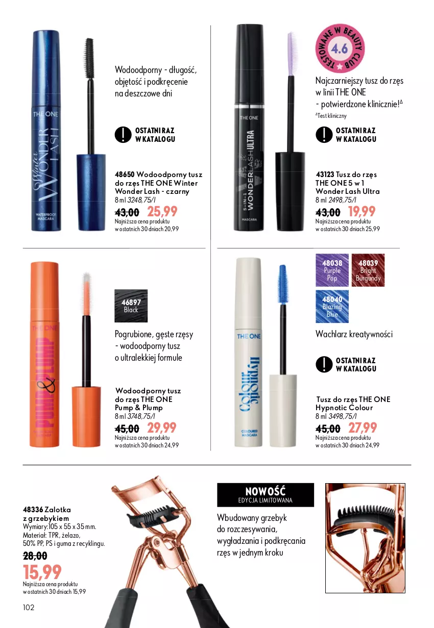Gazetka promocyjna Oriflame - eKatalog 13 - ważna 09.09 do 29.09.2026 - strona 102 - produkty: Lack, Mule, Por, Pur, The ONE, Tusz