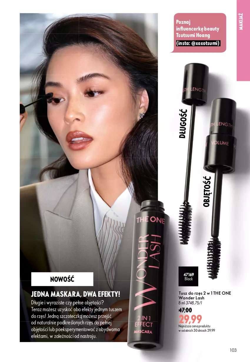 Gazetka promocyjna Oriflame - eKatalog 13 - ważna 09.09 do 29.09.2026 - strona 103 - produkty: Lack, Makijaż, Maska, Maskara, Tera, The ONE, Tusz
