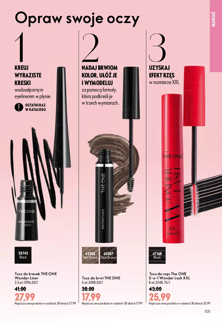 Gazetka promocyjna Oriflame - eKatalog 13 - ważna 09.09 do 29.09.2026 - strona 105 - produkty: Lack, Makijaż, Por, The ONE, Tusz