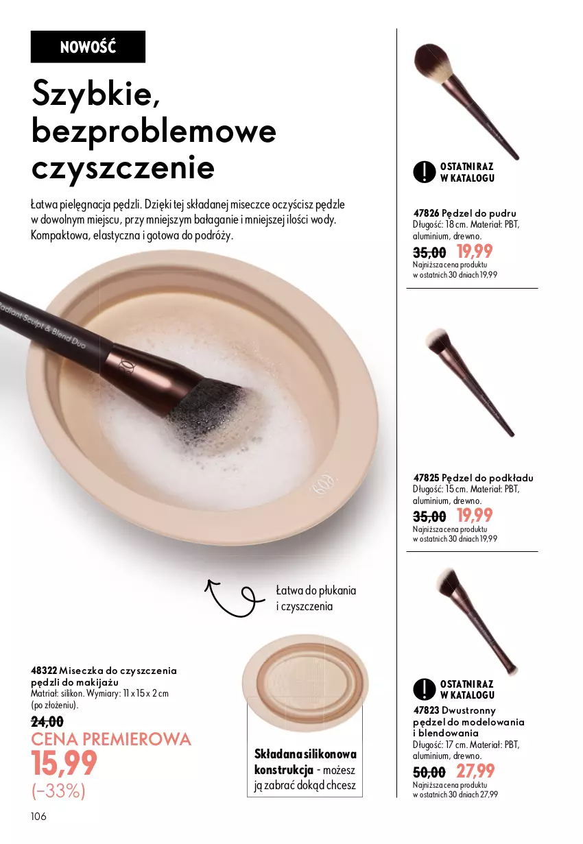 Gazetka promocyjna Oriflame - eKatalog 13 - ważna 09.09 do 29.09.2026 - strona 106 - produkty: Makijaż, Miseczka, Pędzel do pudru, Podkład