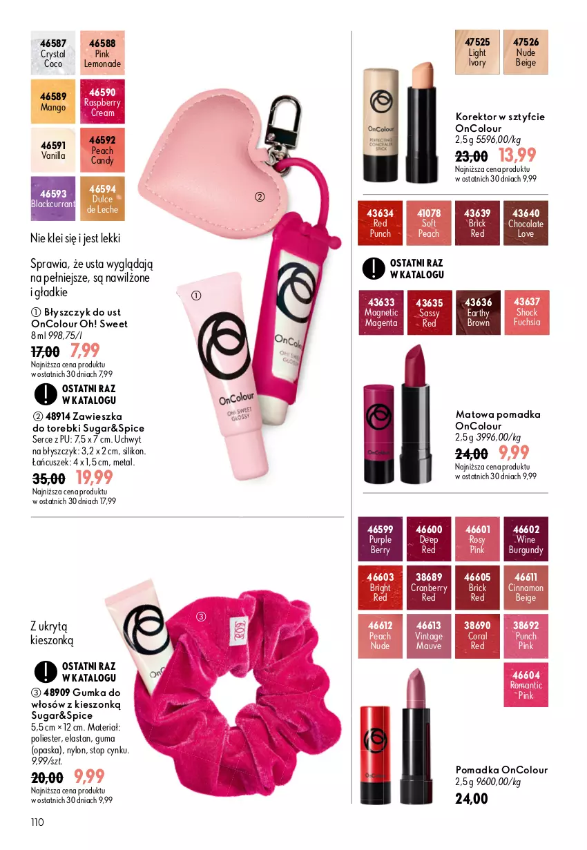 Gazetka promocyjna Oriflame - eKatalog 13 - ważna 09.09 do 29.09.2026 - strona 110 - produkty: Błyszczyk do ust, Candy, Cynk, Lack, Mango, OnColour, Opaska, Pur, Ser, Top