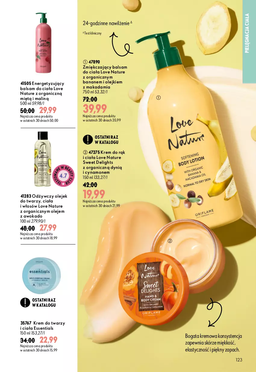 Gazetka promocyjna Oriflame - eKatalog 13 - ważna 09.09 do 29.09.2026 - strona 123 - produkty: Balsam do ciała, Dynią, Krem do rąk, Krem do twarzy, Love Nature, Olej