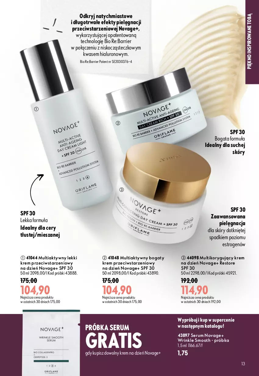 Gazetka promocyjna Oriflame - eKatalog 13 - ważna 09.09 do 29.09.2026 - strona 13 - produkty: Gra, Koc, Krem na dzień, NovAge, Rum, Ser, Serum