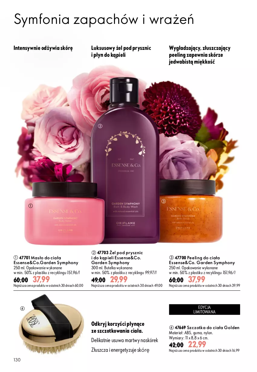 Gazetka promocyjna Oriflame - eKatalog 13 - ważna 09.09 do 29.09.2026 - strona 130 - produkty: Masło, Masło do ciała, Peeling, Płyn do kąpieli, Szczotka