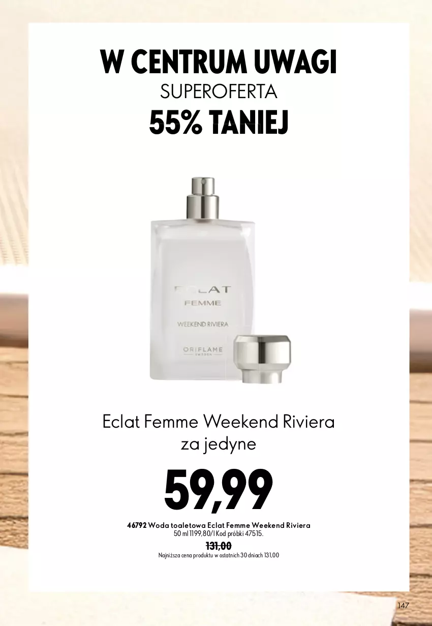 Gazetka promocyjna Oriflame - eKatalog 13 - ważna 09.09 do 29.09.2026 - strona 147 - produkty: Eclat, Rum, Wagi, Woda, Woda toaletowa