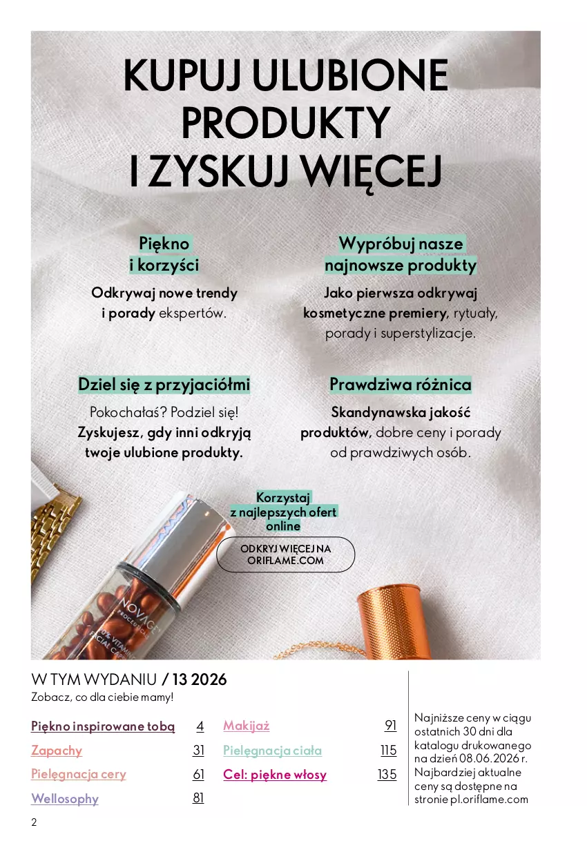 Gazetka promocyjna Oriflame - eKatalog 13 - ważna 09.09 do 29.09.2026 - strona 2 - produkty: Koc, Makijaż, Oriflame, Por