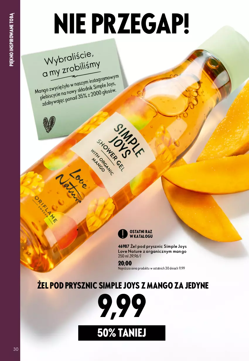 Gazetka promocyjna Oriflame - eKatalog 13 - ważna 09.09 do 29.09.2026 - strona 30 - produkty: Gra, Love Nature, Mango