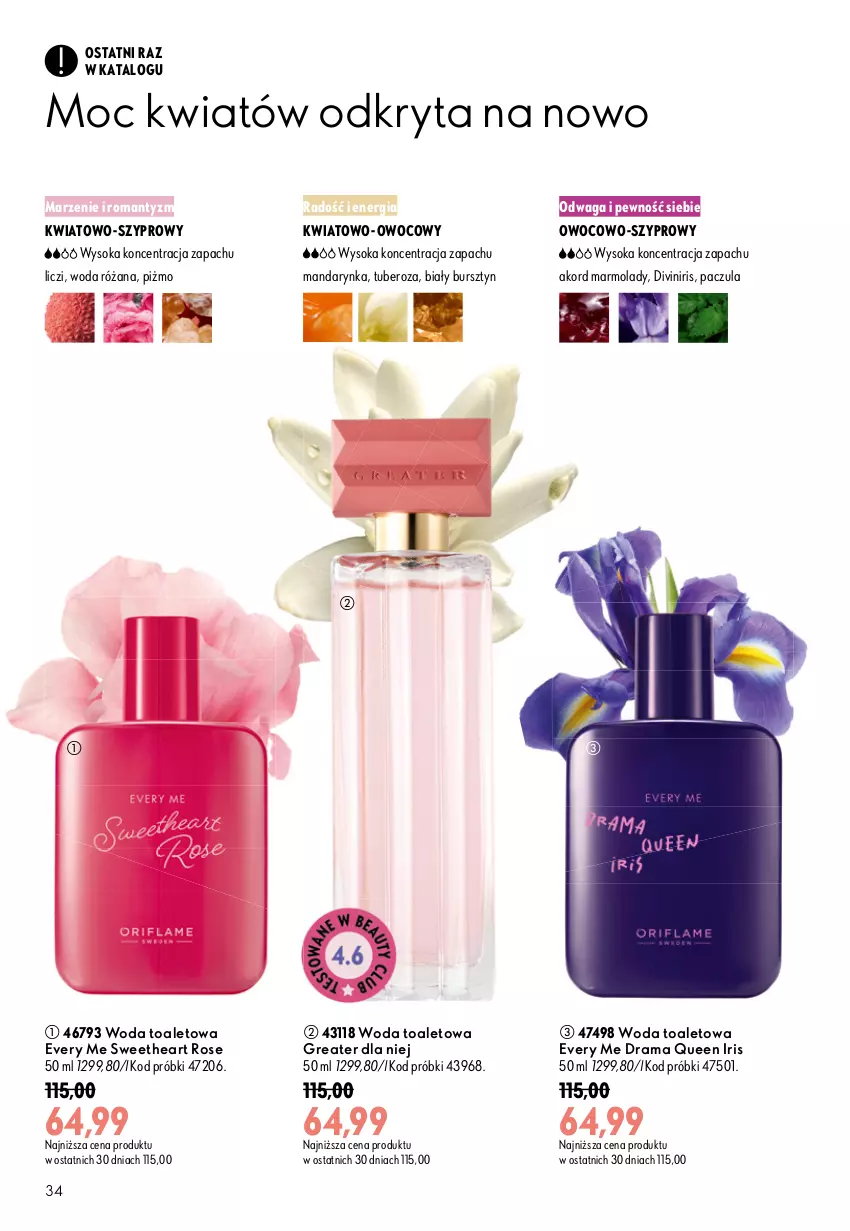 Gazetka promocyjna Oriflame - eKatalog 13 - ważna 09.09 do 29.09.2026 - strona 34 - produkty: Bursztyn, Liczi, Mola, Rama, Róża, Sok, Waga, Woda, Woda toaletowa