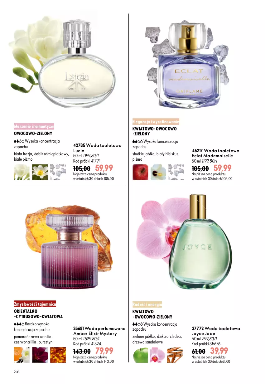 Gazetka promocyjna Oriflame - eKatalog 13 - ważna 09.09 do 29.09.2026 - strona 36 - produkty: Bursztyn, Eclat, Hibiskus, Perfum, Sandał, Sok, Woda, Woda perfumowana, Woda toaletowa