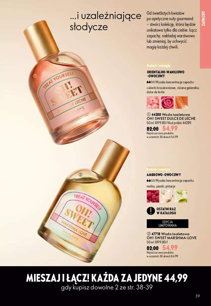 Gazetka promocyjna Oriflame - eKatalog 13 - ważna 09.09 do 29.09.2026 - strona 39 - produkty: Cukier, Cukierki, Gala, Galaretka, Maliny, Mars, Nuty, Pistacje, Róża, Sok, Woda, Woda toaletowa