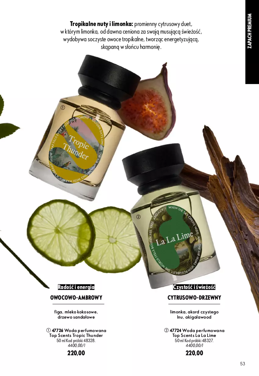 Gazetka promocyjna Oriflame - eKatalog 13 - ważna 09.09 do 29.09.2026 - strona 53 - produkty: Gala, Kokos, Limonka, Mleko, Mleko kokosowe, Mus, Nuty, Owoce, Perfum, Sandał, Top, Woda, Woda perfumowana