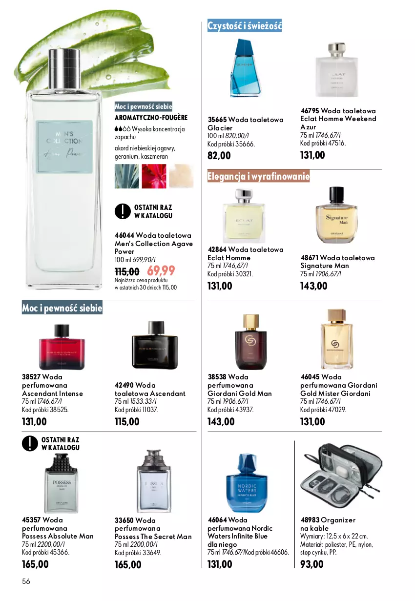 Gazetka promocyjna Oriflame - eKatalog 13 - ważna 09.09 do 29.09.2026 - strona 56 - produkty: Absolut, Cynk, Eclat, Giordani Gold, Mister Giordani, Organizer, Perfum, Possess, Sok, Top, Woda, Woda perfumowana, Woda toaletowa