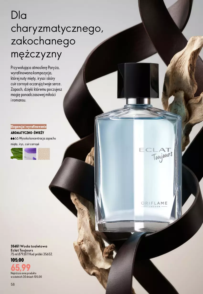 Gazetka promocyjna Oriflame - eKatalog 13 - ważna 09.09 do 29.09.2026 - strona 58 - produkty: Eclat, Koc, Mięta, Nuty, Ryż, Ser, Sok, Woda, Woda toaletowa