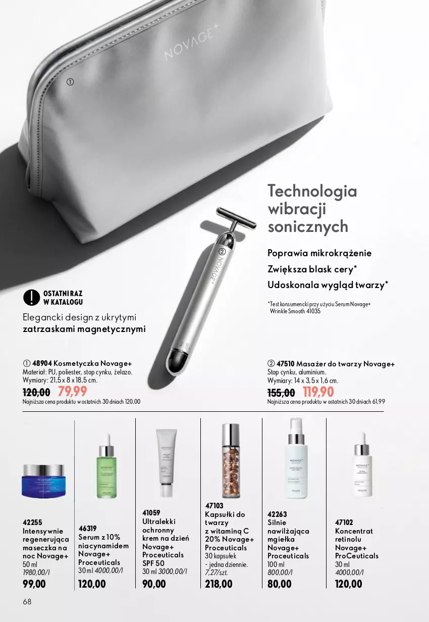 Gazetka promocyjna Oriflame - eKatalog 13 - ważna 09.09 do 29.09.2026 - strona 68 - produkty: Cynk, Kosmetyczka, Krem na dzień, Masażer, NovAge, Ochronny krem, Rum, Ser, Serum, Top