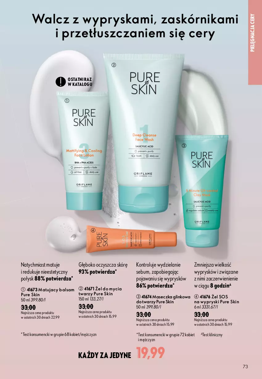 Gazetka promocyjna Oriflame - eKatalog 13 - ważna 09.09 do 29.09.2026 - strona 73 - produkty: Pur, Pure Skin, Sos