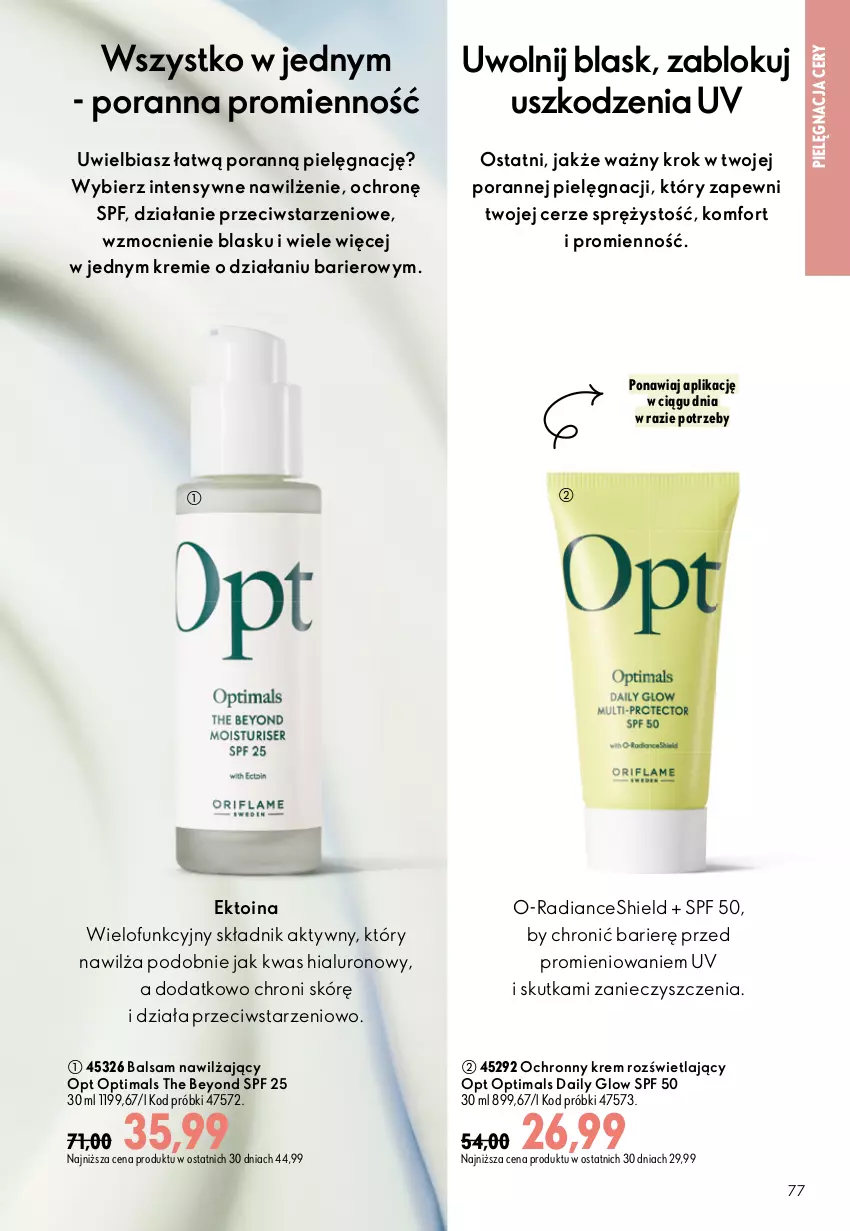 Gazetka promocyjna Oriflame - eKatalog 13 - ważna 09.09 do 29.09.2026 - strona 77 - produkty: Ochronny krem, Optima, Optimals, Por