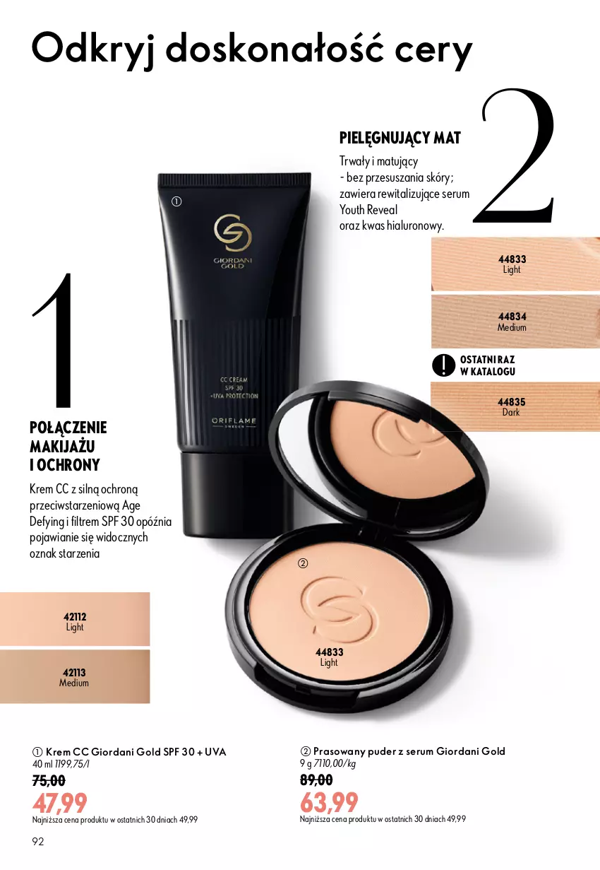 Gazetka promocyjna Oriflame - eKatalog 13 - ważna 09.09 do 29.09.2026 - strona 92 - produkty: Giordani Gold, Makijaż, Puder, Rum, Ser, Serum