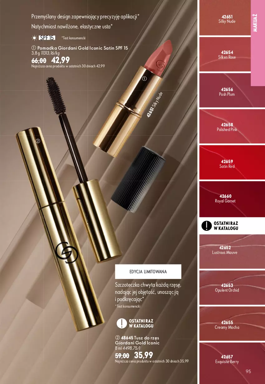 Gazetka promocyjna Oriflame - eKatalog 13 - ważna 09.09 do 29.09.2026 - strona 95 - produkty: Exquisite, Giordani Gold, Lustro, Makijaż, Sati, Szczoteczka, Tusz