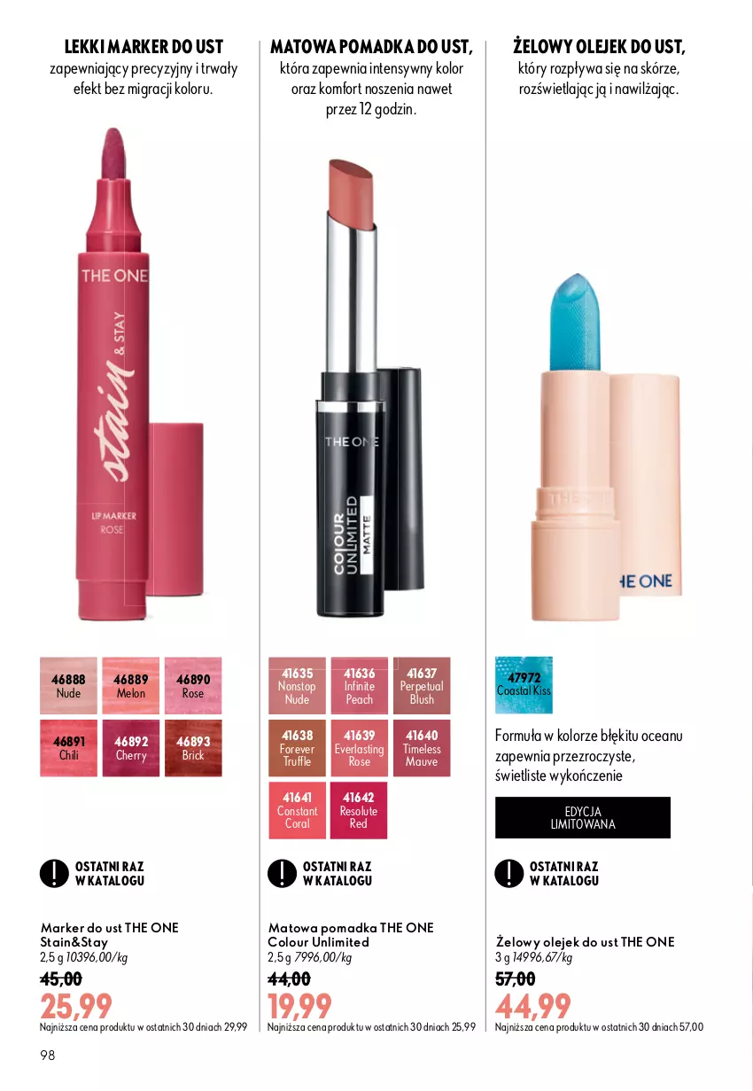 Gazetka promocyjna Oriflame - eKatalog 13 - ważna 09.09 do 29.09.2026 - strona 98 - produkty: Gra, Marker, Melon, Olej, The ONE, Top