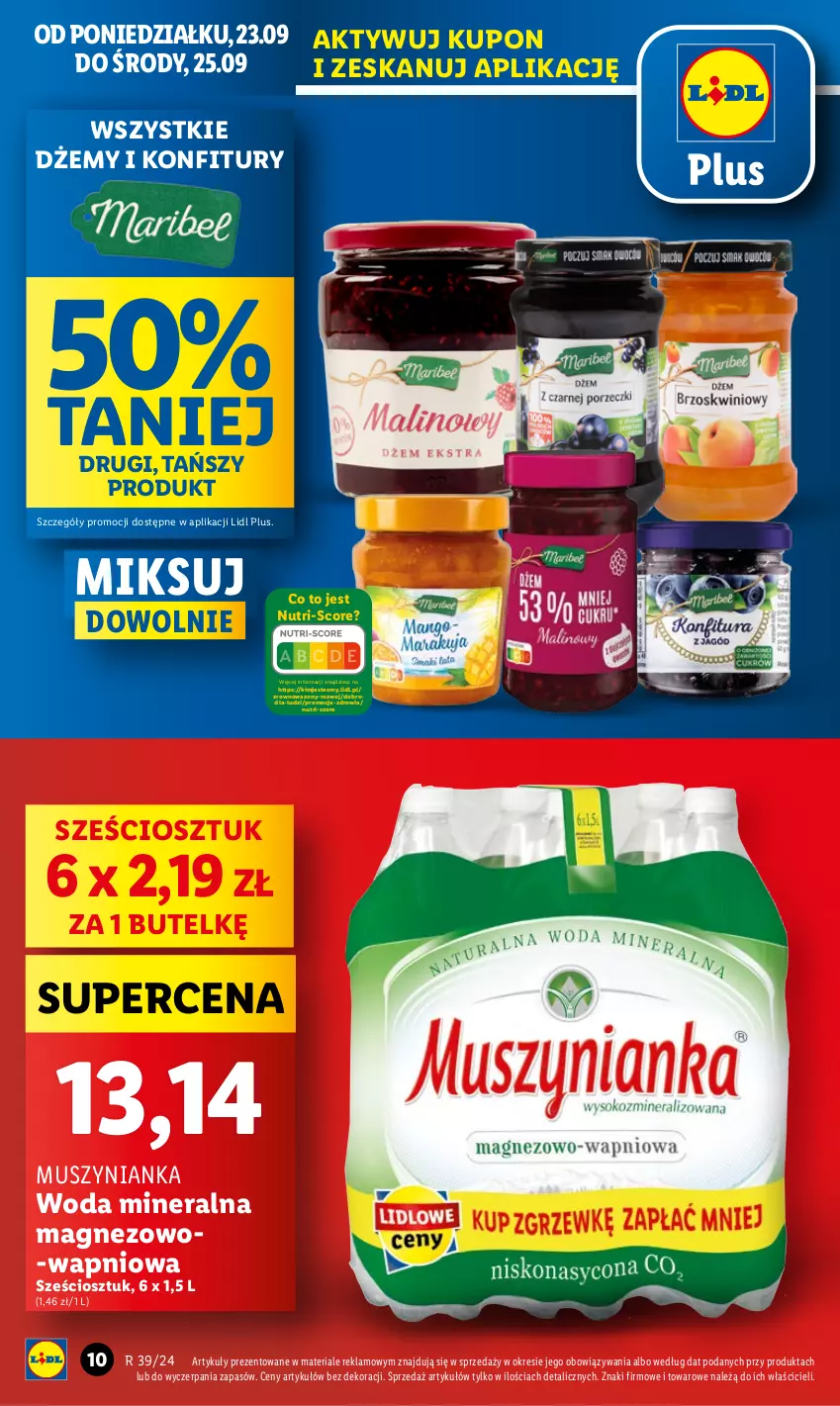 Gazetka promocyjna Lidl - GAZETKA - ważna 23.09 do 25.09.2024 - strona 12 - produkty: Dżem, Magnez, Mus, Muszynianka, Wazon, Woda, Woda mineralna