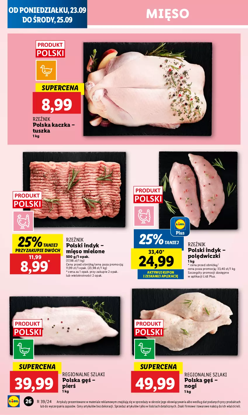 Gazetka promocyjna Lidl - GAZETKA - ważna 23.09 do 25.09.2024 - strona 30 - produkty: Kaczka, Mięso, Mięso mielone, Tusz