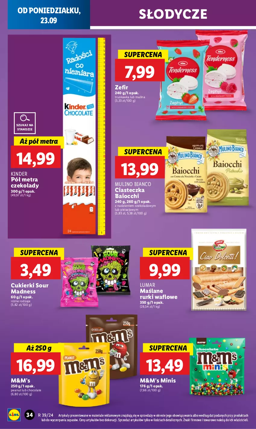 Gazetka promocyjna Lidl - GAZETKA - ważna 23.09 do 25.09.2024 - strona 38 - produkty: Cukier, Cukierki, Kinder, Rurki